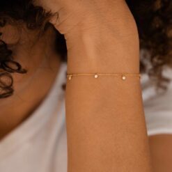 bracelet pampilles or jaune diamants blancs or 18 carats recyclé aupiho joaillerie