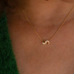 collier infini aria or jaune 18 carats diamants aupiho joaillerie