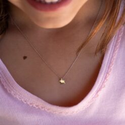 collier etoile or jaune et diamant blanc or recyclé 18 carats aupiho joaillerie