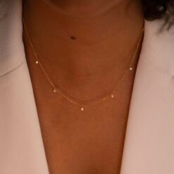 collier glam 5 pampilles or jaune 18k diamants aupiho joaillerie