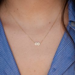 Collier infini pavé diamants or jaune et diamants blancs or recyclé 18 carats aria aupiho joaillerie