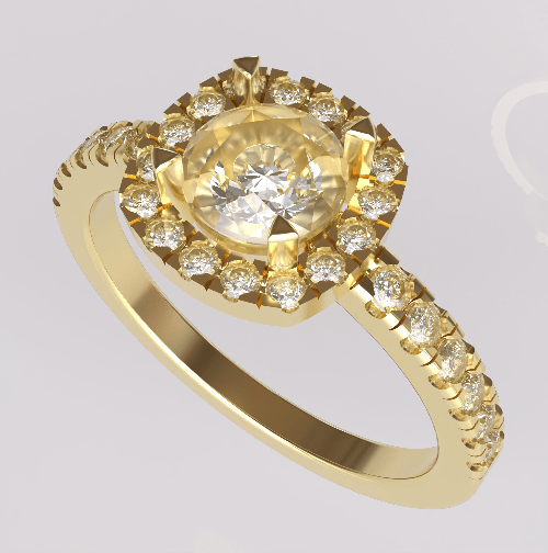 bague sur mesure or et diamants or recyclé 18 carats aupiho joaillerie