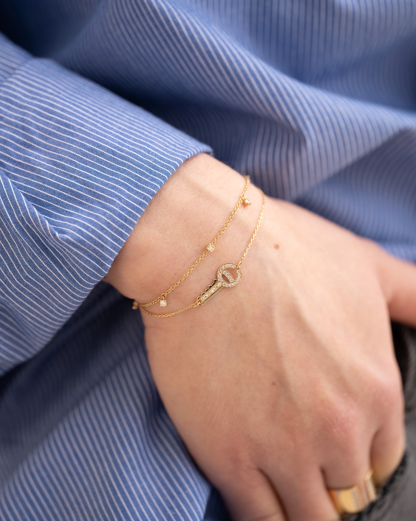 bracelet clé en or et diamants sésame aupiho joaillerie