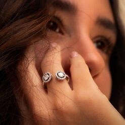 bague toi et moi fiançailles mariage or blanc diamants blancs or recyclé 18 carats toi et moi aupiho joaillerie