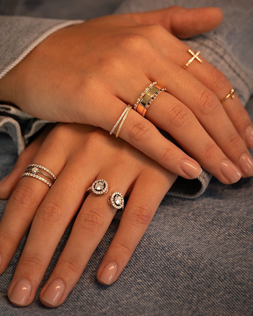 bague fiançailles mariage or blanc diamants blancs or recyclé 18 carats toi et moi aupiho joaillerie