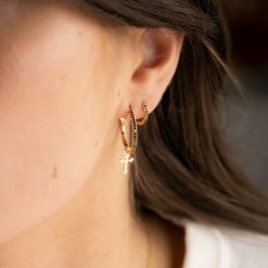 charm croix illusion or jaune aupiho joaillerie