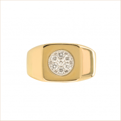 Nouveautés bijoux AUPIHO joaillerie bague chevalière or jaune diamants blancs nika aupiho joaillerie