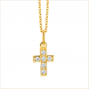 collier croix diamants or jaune 18 carats recyclé aupiho joaillerie arles