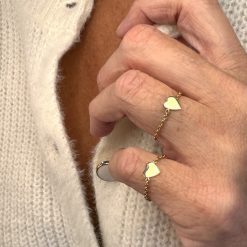 Nouveautés bijoux AUPIHO joaillerie bague chaîne coeur or 18 carats aupiho joaillerie