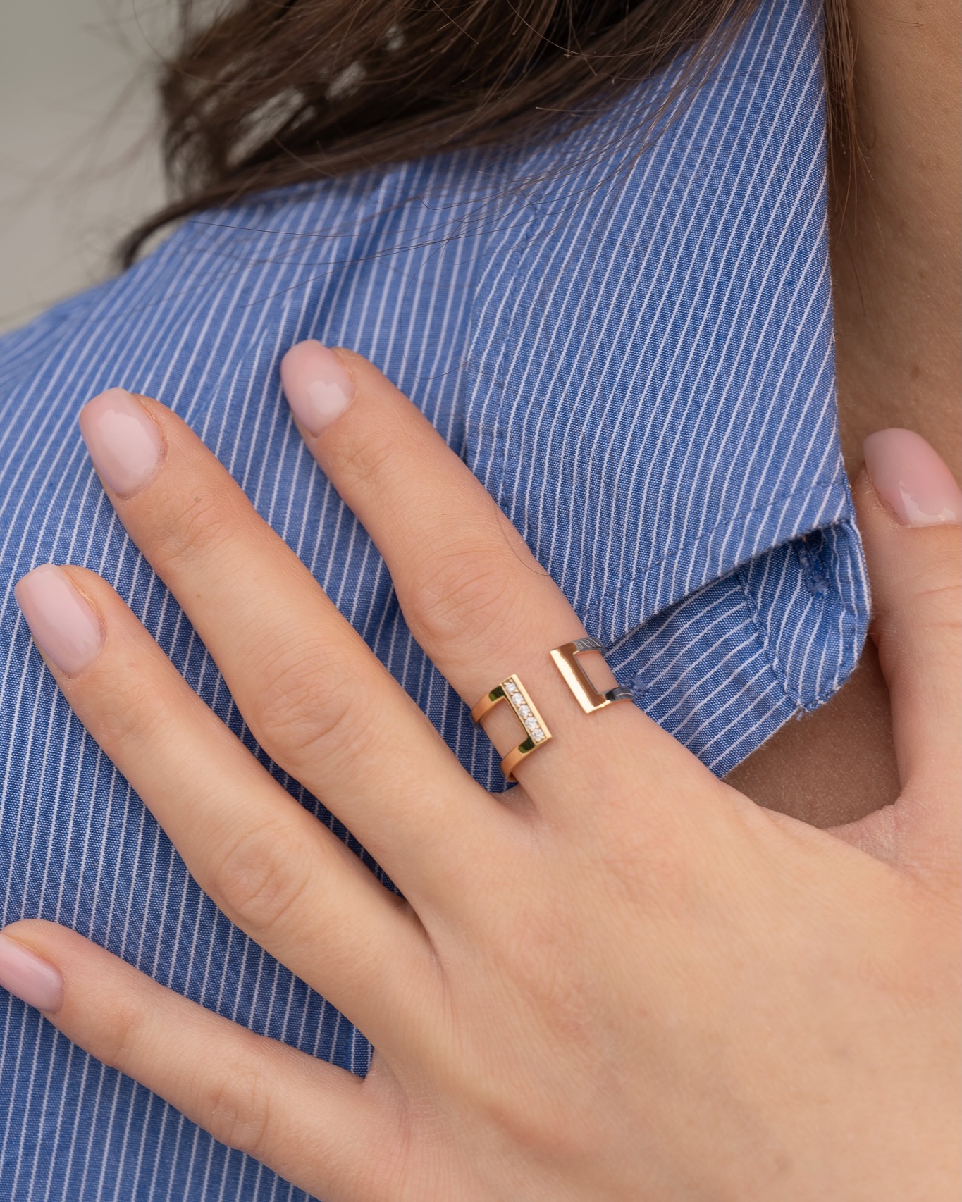 bague large or et diamants Anna or jaune aupiho joaillerie