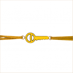bracelet cordon clé laque jaune or jaune colors aupiho joaillerie