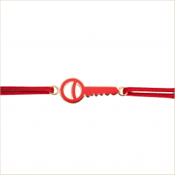 bracelet cordon clé laque rouge or jaune colors aupiho joaillerie