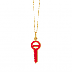 pendentif clé rouge or jaune aupiho joaillerie