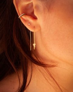 boucles d'oreilles pendantes chaîne clé