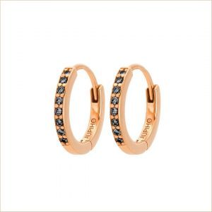 bijoux en or rose boucles d'oreilles or rose et diamants noirs aupiho joaillerie